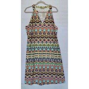 Ellie Kai Colorful Multicolor Geometric Sleeveless Midi Summer Dress